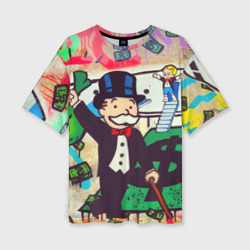 Женская футболка oversize 3D Alec Monopoly art