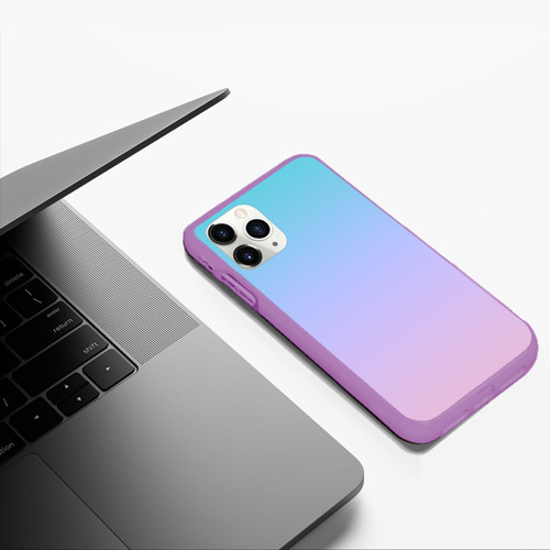 Чехол для iPhone 11 Pro Max матовый Облачный Градиент, цвет фиолетовый - фото 5