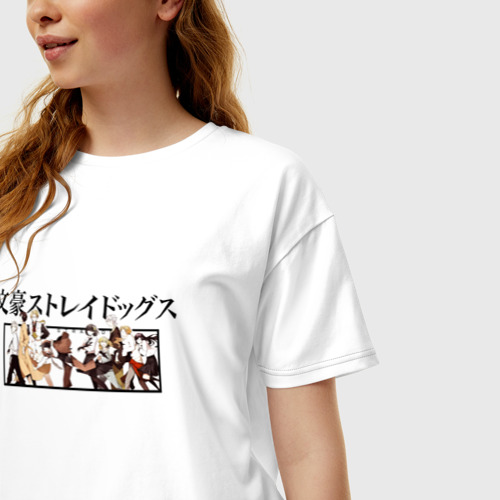Женская футболка хлопок Oversize Bungou stray dogs Члены Вооруженного Детективного Агентства - фото 3