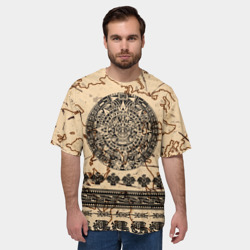 Мужская футболка oversize 3D Aztecs/Ацтеки - фото 2