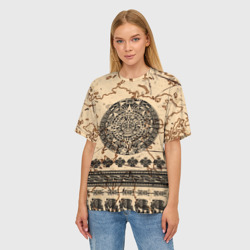 Женская футболка oversize 3D Aztecs/Ацтеки - фото 2