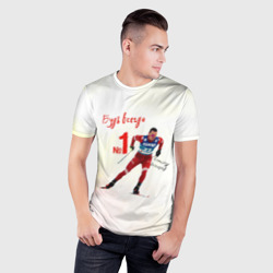 Мужская футболка 3D Slim Александр Большунов номер 1 - фото 2