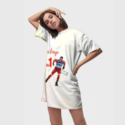 Платье-футболка 3D Александр Большунов номер 1 - фото 2