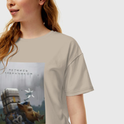 Женская футболка хлопок Oversize Метнись кабанчиком - фото 2