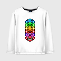 Детский лонгслив хлопок Geometry Dash levels смайлы