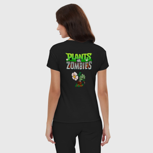 Женская пижама хлопок Zombie vs Garlic, цвет черный - фото 4