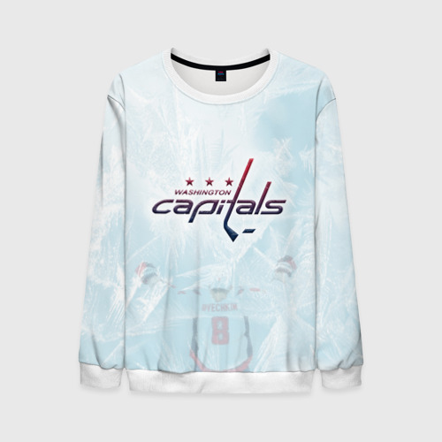 Мужской свитшот 3D Washington Capitals Ovi8 Ice theme, цвет белый
