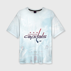 Женская футболка oversize 3D Washington Capitals Ovi8 Ice theme