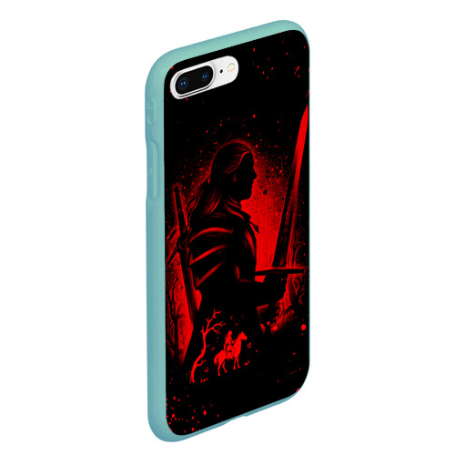 Чехол для iPhone 7Plus/8 Plus матовый Ведьмак и плотва the Witcher wild hunt, цвет мятный - фото 3