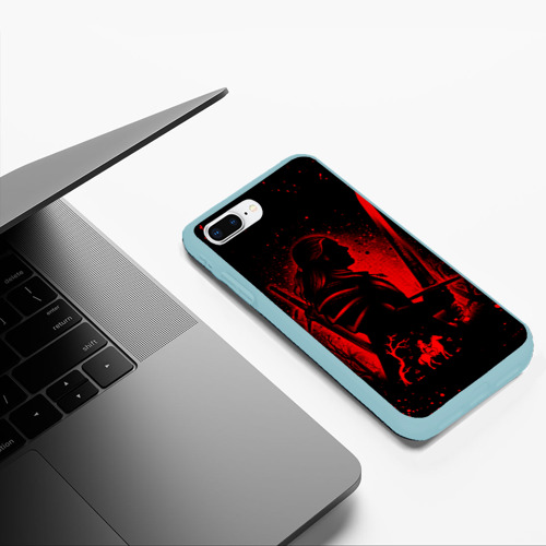 Чехол для iPhone 7Plus/8 Plus матовый Ведьмак и плотва the Witcher wild hunt, цвет мятный - фото 5