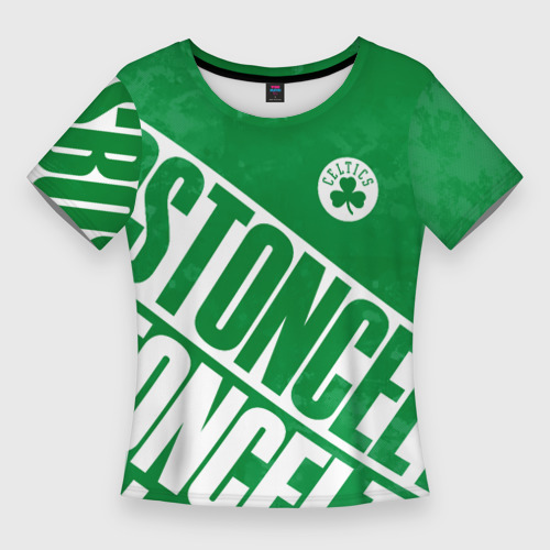 Женская футболка 3D Slim Бостон Селтикс, Boston Celtics, цвет 3D печать