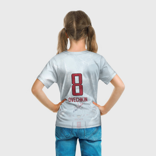 Детская футболка 3D Washington Capitals Ovi8 Grey Ice theme, цвет 3D печать - фото 6