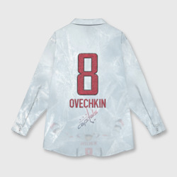 Женская рубашка oversize 3D Washington Capitals Ovi8 Grey Ice theme