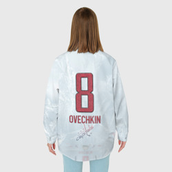 Женская рубашка oversize 3D Washington Capitals Ovi8 Grey Ice theme - фото 2