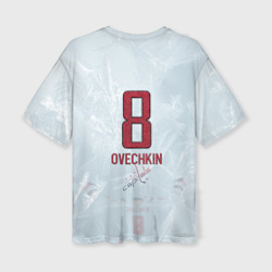 Женская футболка oversize 3D Washington Capitals Ovi8 Grey Ice theme