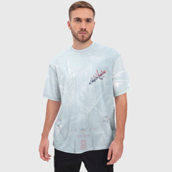 Мужская футболка oversize 3D Washington Capitals Grey Ice theme - фото 2