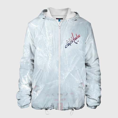 Мужская куртка 3D Washington Capitals Grey Ice theme, цвет 3D печать