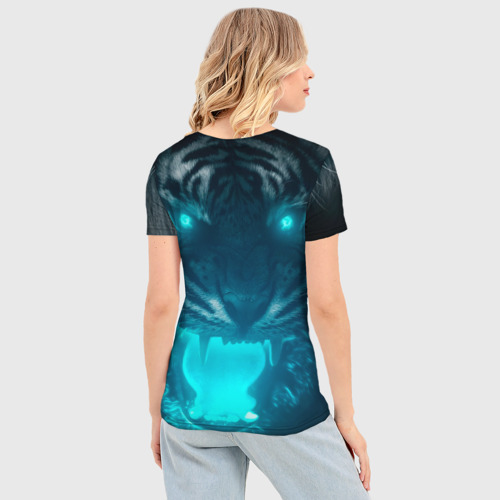 Женская футболка 3D Slim Неоновый водяной тигр 2022, цвет 3D печать - фото 4