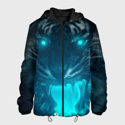 Мужская куртка 3D Неоновый водяной тигр 2022