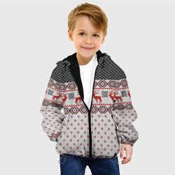 Детская куртка 3D Новогодний паттерн с оленями - фото 2