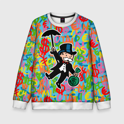 Детский свитшот 3D Alec Monopoly Капиталист с деньгами, цвет 3D печать