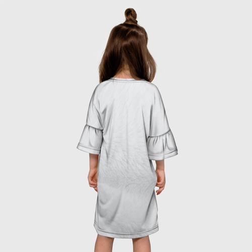 Детское платье 3D с принтом Не завожу детей, у моего кота - аллергия, вид сзади #2
