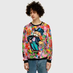 Мужской свитшот 3D Alec Monopoly Капиталист Граффити - фото 2