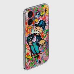 Чехол для iPhone 16 силиконовый с защитой камеры Alec Monopoly Капиталист Граффити - фото 2
