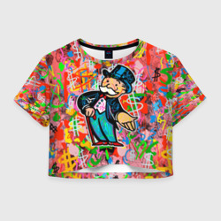 Женская футболка Crop-top 3D Alec Monopoly Капиталист Граффити