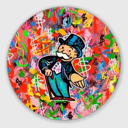 Круглый коврик для мышки Alec Monopoly Капиталист Граффити