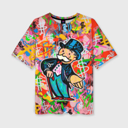 Женская футболка oversize 3D Alec Monopoly Капиталист Граффити