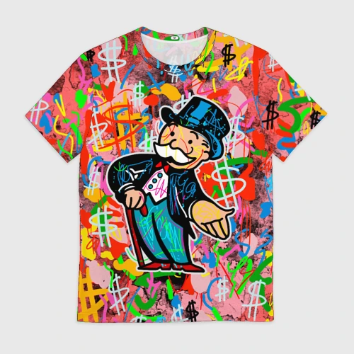 Мужская футболка 3D Alec Monopoly Капиталист Граффити