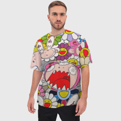 Мужская футболка oversize 3D Takashi Murakami кричащий арт - фото 2