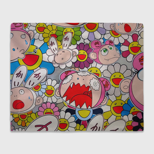 Плед 3D Takashi Murakami кричащий арт, цвет 3D (велсофт)