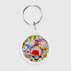 Брелок круглый Takashi Murakami кричащий арт