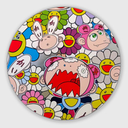 Круглый коврик для мышки Takashi Murakami кричащий арт