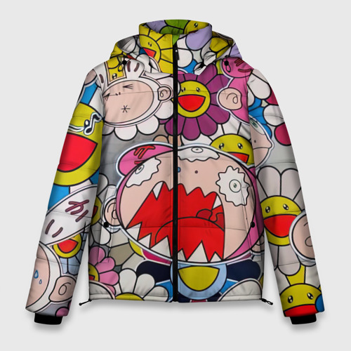 Мужская зимняя куртка 3D Takashi Murakami кричащий арт, цвет черный