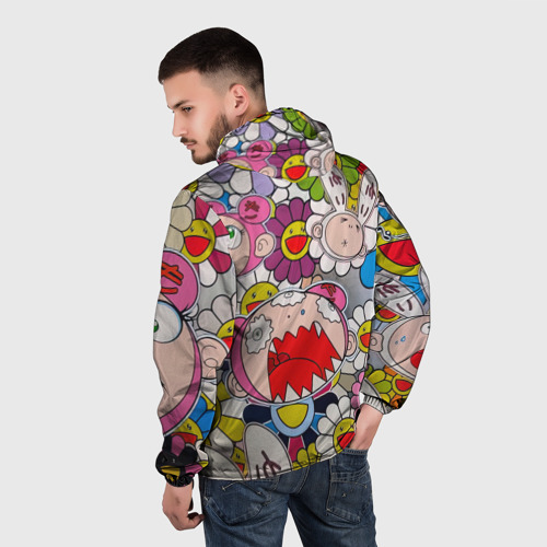 Мужская ветровка 3D Takashi Murakami кричащий арт, цвет белый - фото 4