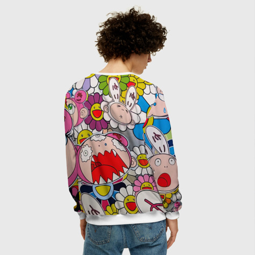 Мужской свитшот 3D Takashi Murakami кричащий арт, цвет белый - фото 4