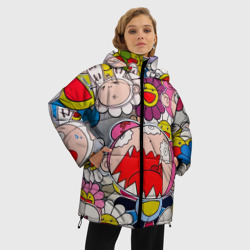 Женская зимняя куртка Oversize Takashi Murakami кричащий арт - фото 2