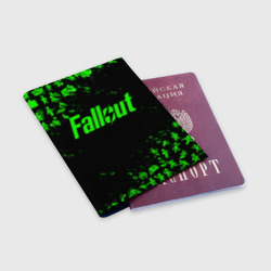 Обложка для паспорта матовая кожа Fallout пупсы паттерн зелёный ядерная зима - фото 2