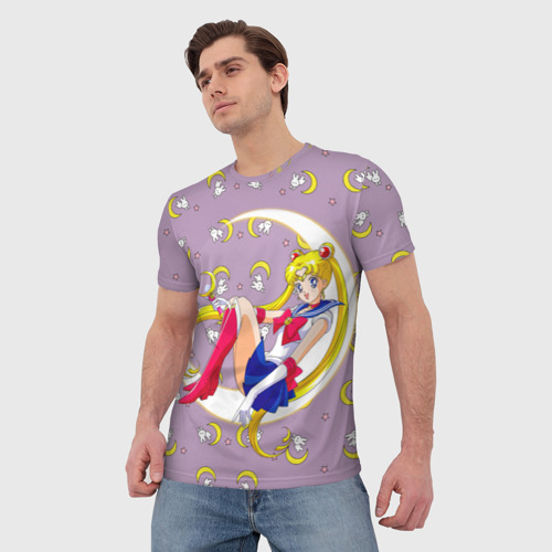 Мужская футболка 3D Sailor Moon Usagi, цвет 3D печать - фото 3