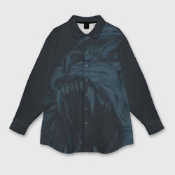 Женская рубашка oversize 3D Zenit lion Dark theme