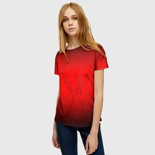 Женская футболка 3D Спартак Гладиатор Red Theme, цвет 3D печать - фото 3