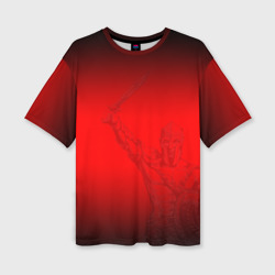 Женская футболка oversize 3D Спартак Гладиатор Red Theme