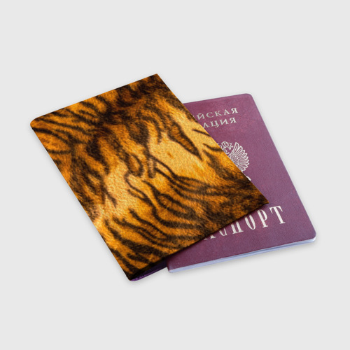 Обложка для паспорта матовая кожа Шкура тигра 2022, цвет фиолетовый - фото 3