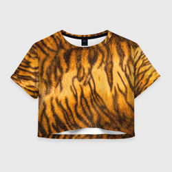 Женская футболка Crop-top 3D Шкура тигра 2022