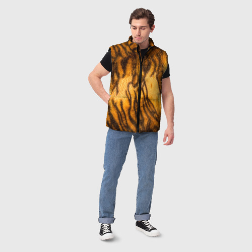 Мужской жилет утепленный 3D Шкура тигра 2022, цвет черный - фото 5