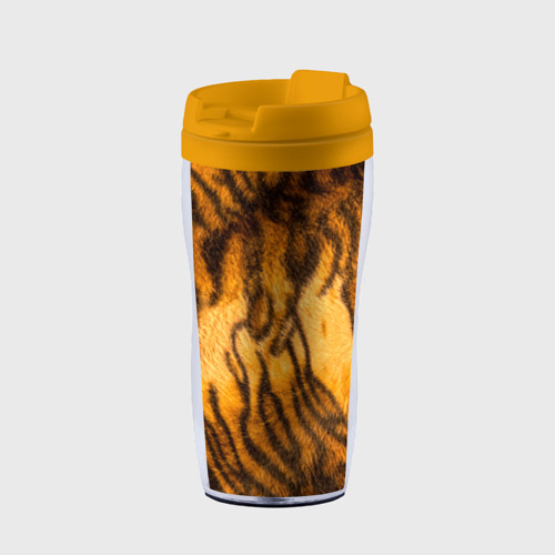 Термокружка-непроливайка Шкура тигра 2022, цвет желтый