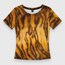Женская футболка 3D Slim Шкура тигра 2022